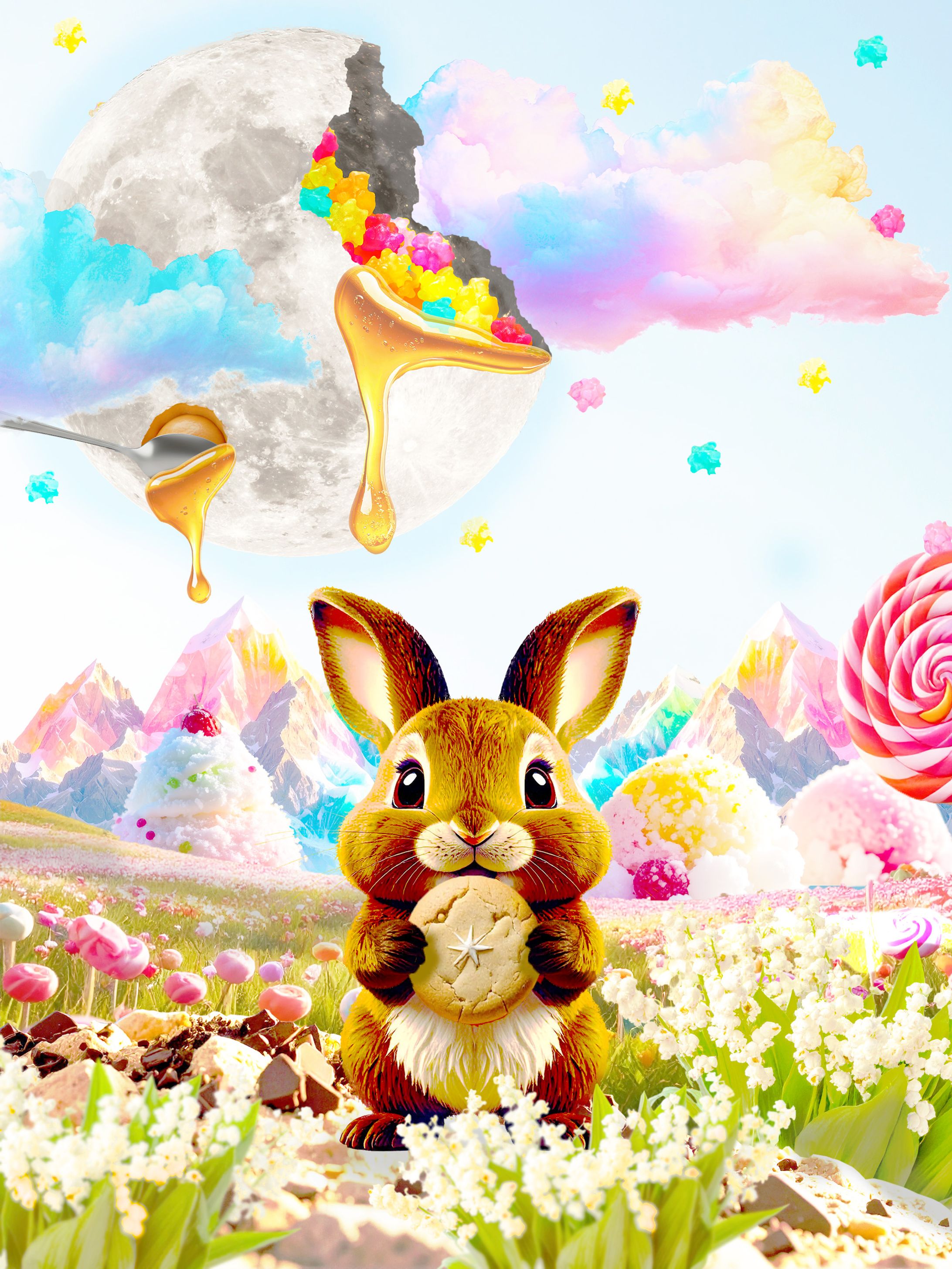 Photoshopコラージュアート「世界はスイートで溢れてる」-1