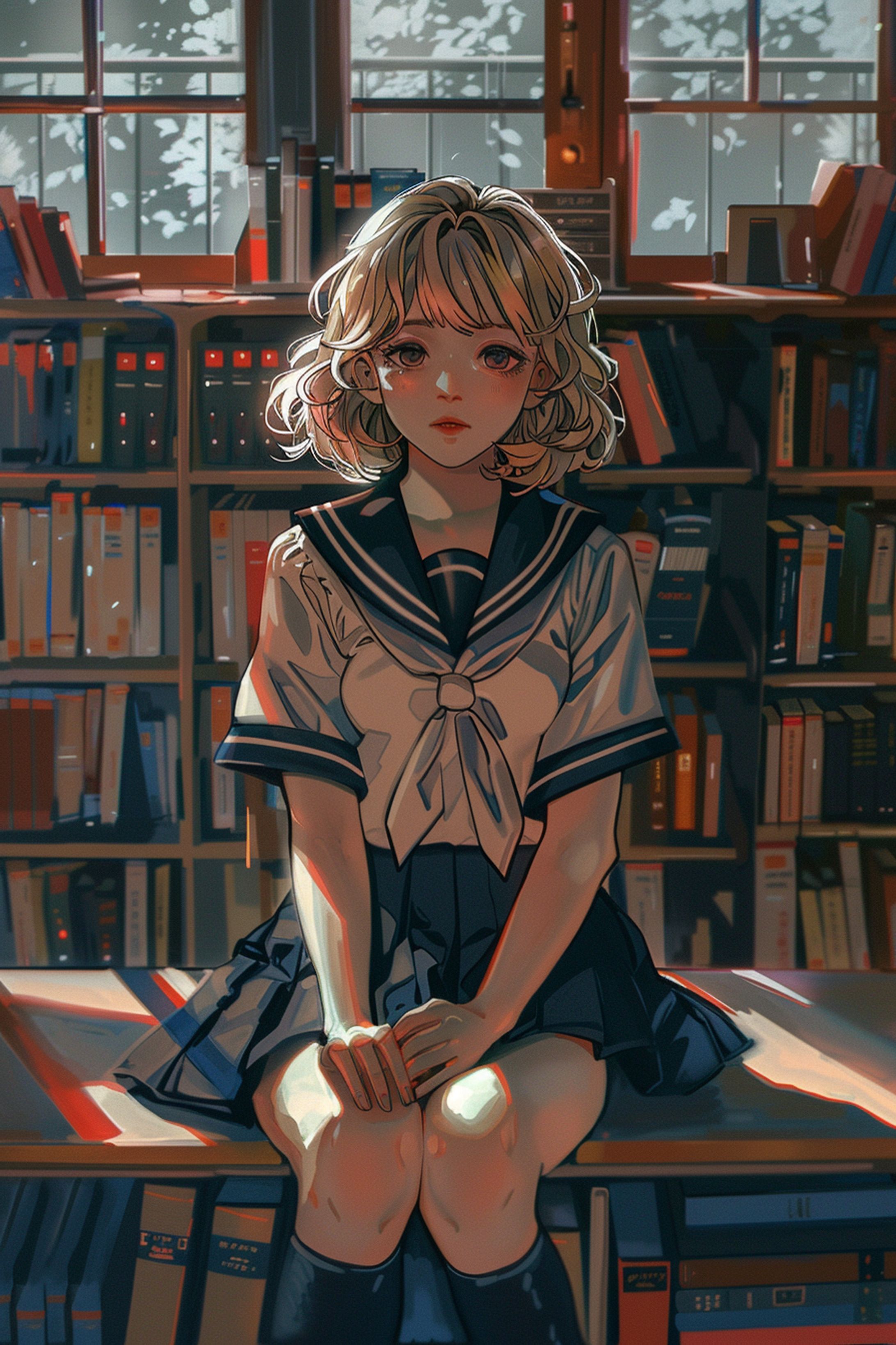 アニメ風女子高校生（AI生成画像）-1