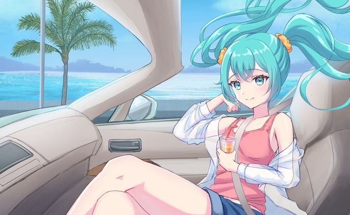 「Dreamy Highway / 初音ミク」MVイラスト