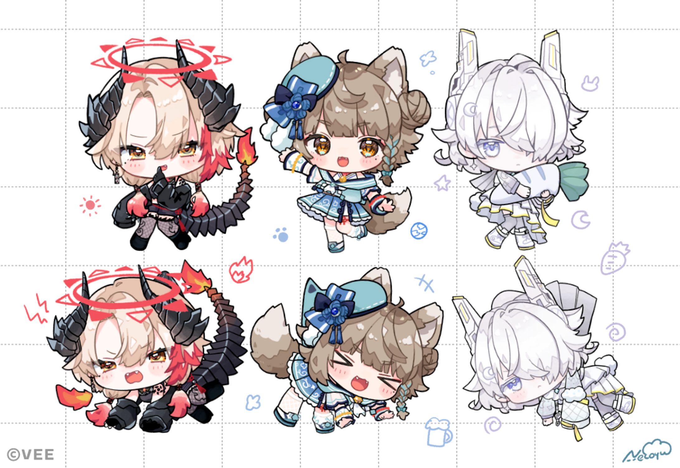 Sony Music「VEE」デフォルメイラスト・衣装デザイン-1