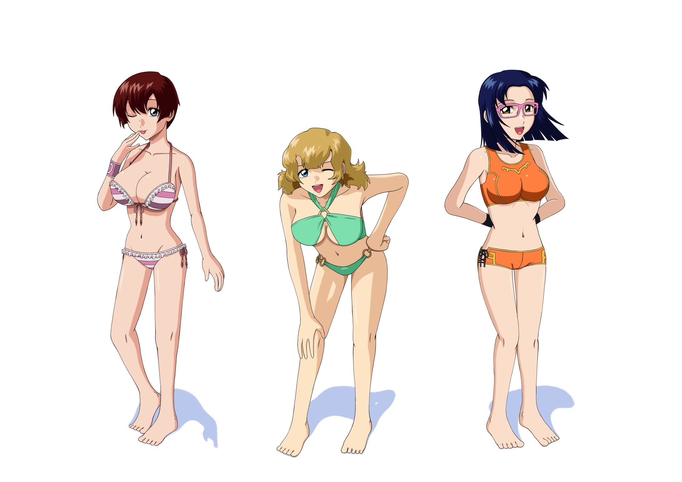 リクエストイラスト（水着姿のマユラ、アサギ、ジュリ）-1