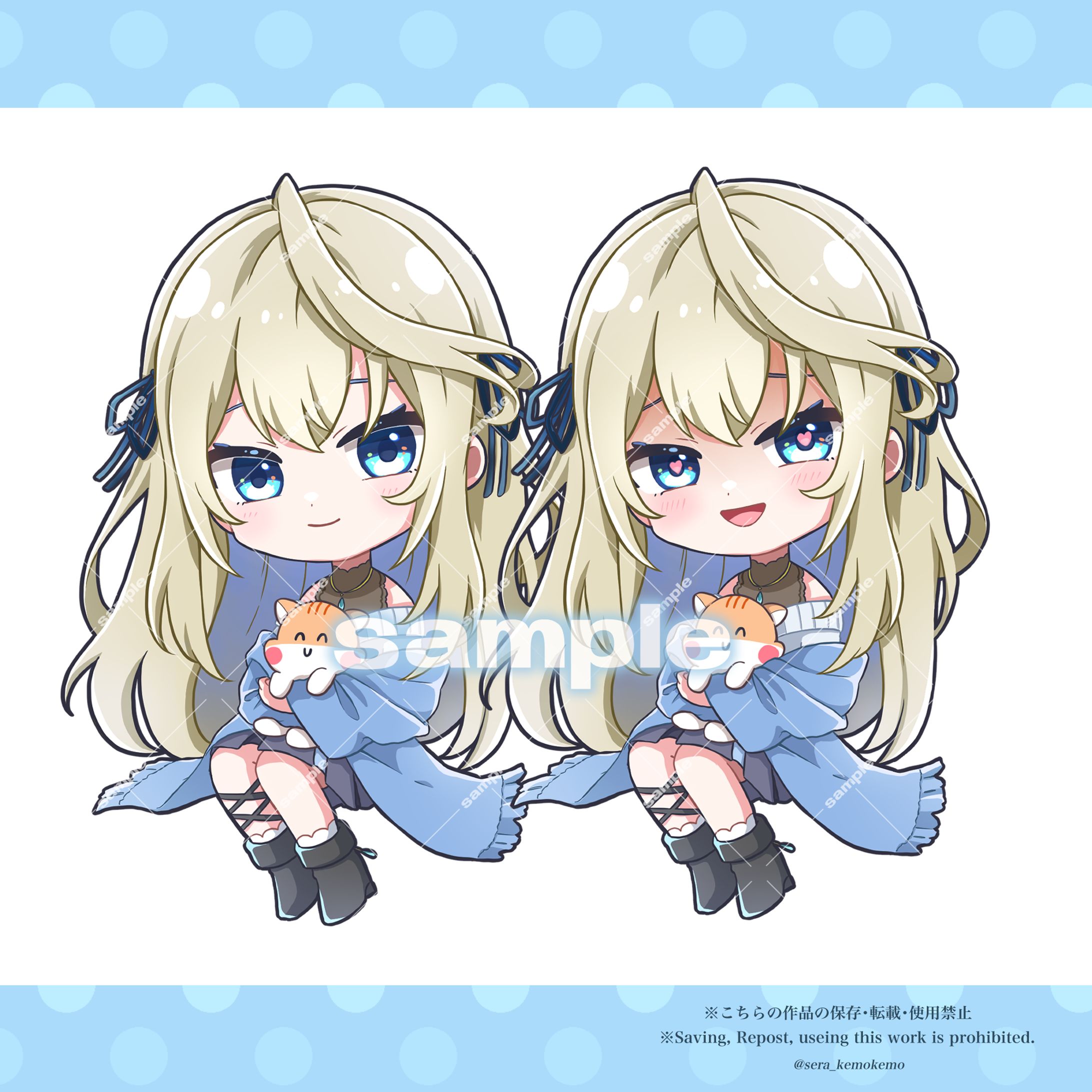 【ご依頼実績】SDイラスト/表情差分あり/真名瀬ゆあ様-1