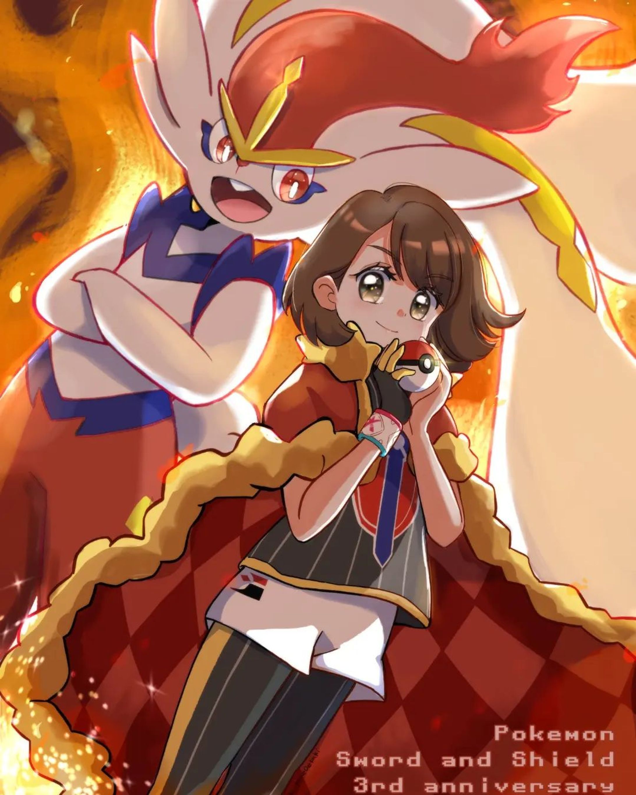 剣盾3周年おめでとう！🔥🐰
Pokemonswordandshield 3rd anniversary
#ポケモン剣盾⚔️🛡️ #pokemonfanart #pokemon #pokemonswordandshield #エースバーン#ユウリ-1