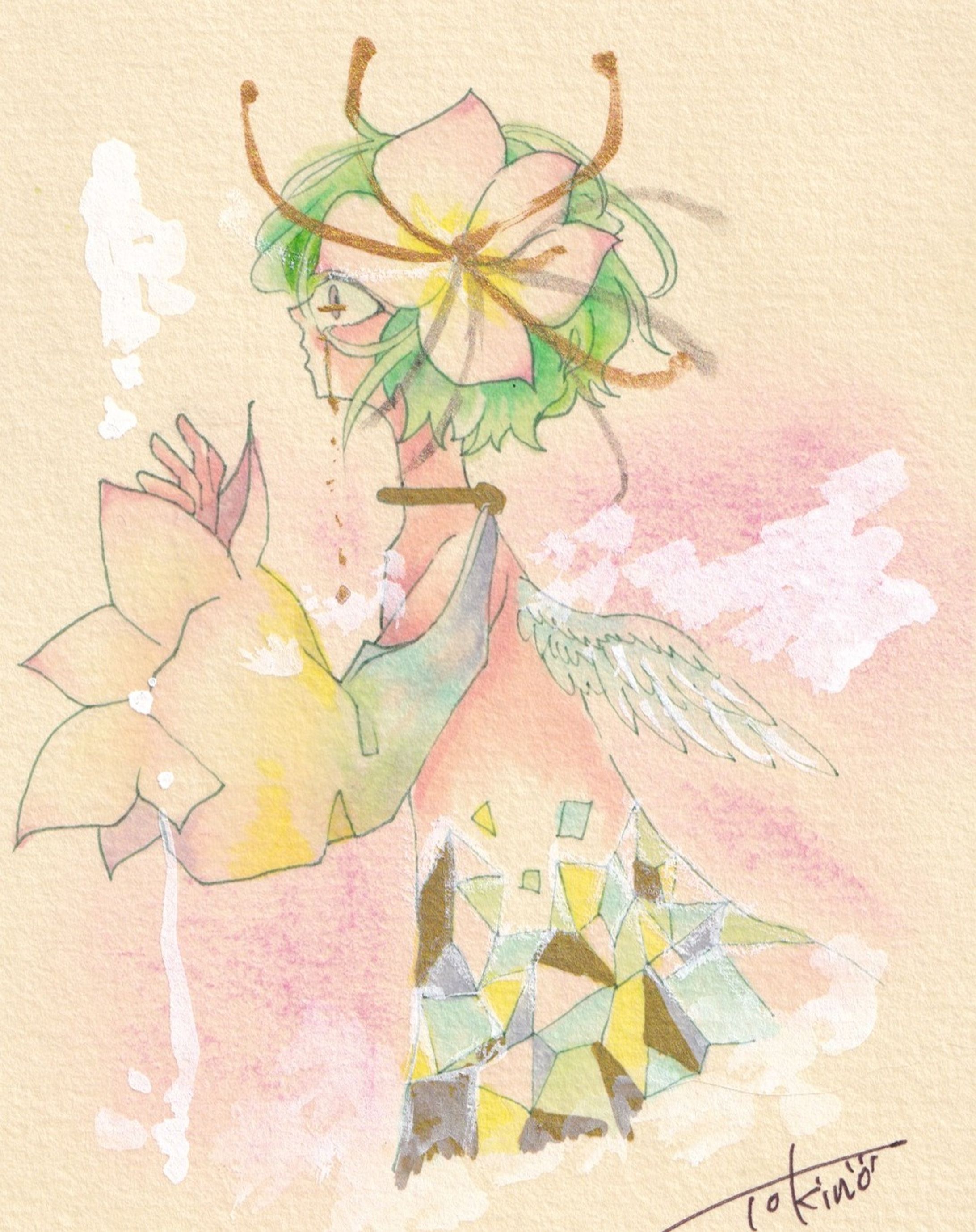 #アナログイラスト
#イラスト
#illustration
#人外
#コピック
#ファインテックパールセントカラー
#パステル

うちの看板、アースです。
通販：https://risiy.booth.pm/-1