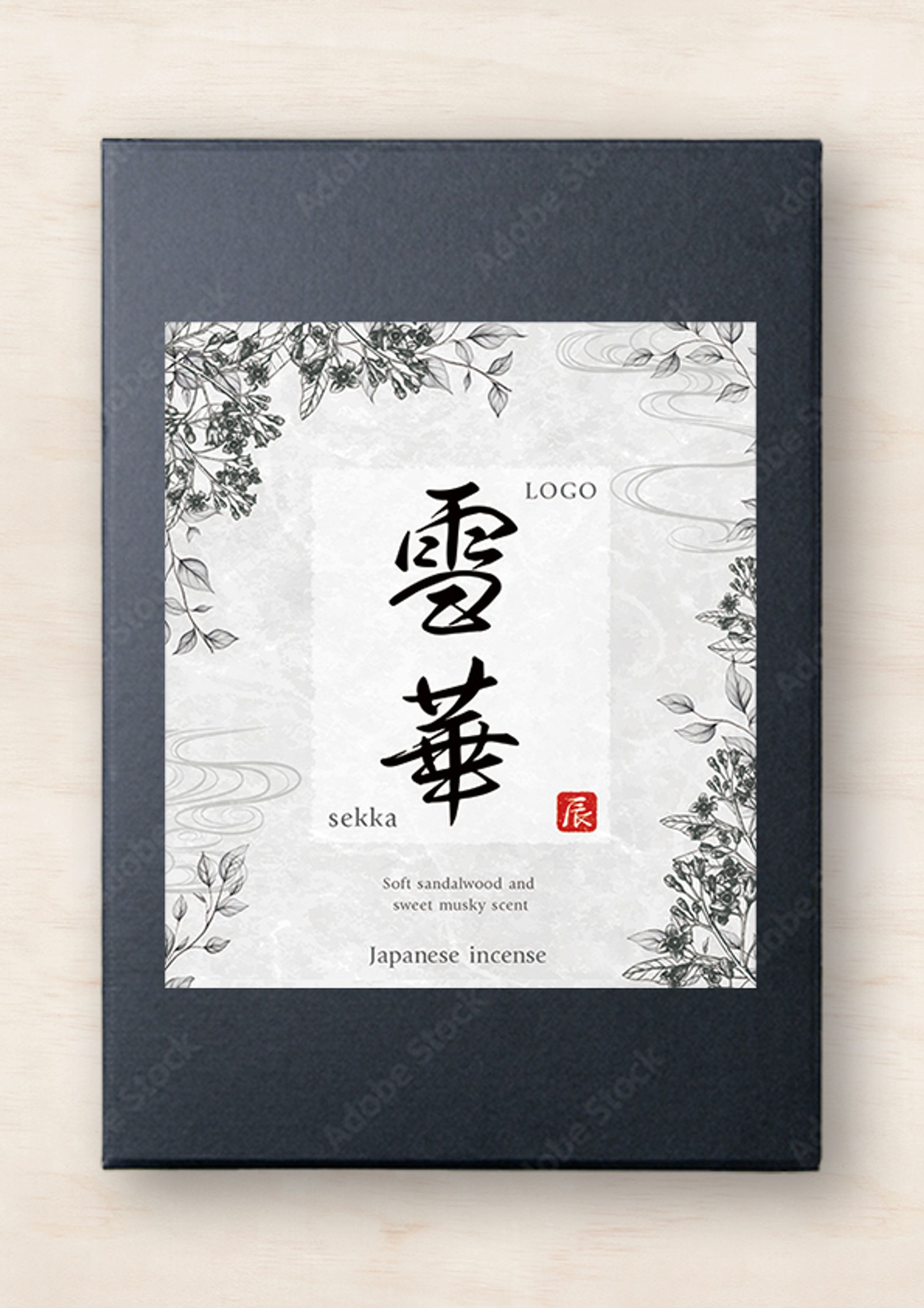 印刷物：お香パッケージシール【実案件】-1