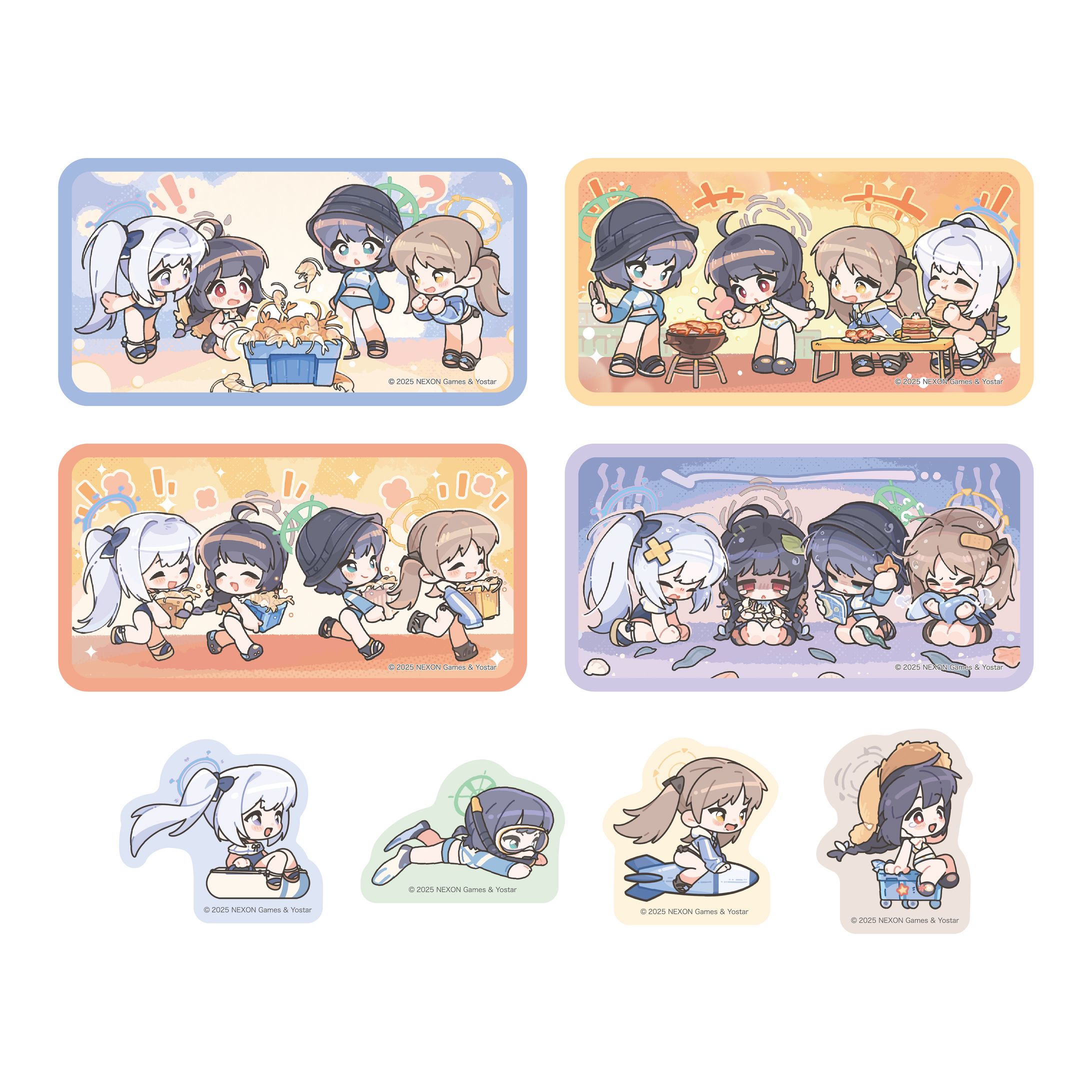 株式会社Yostar Shop ブルーアーカイブ「ステッカーセット（RABBIT★RUN! ~夏のエビ大作戦~）」商品企画・デザイン-1