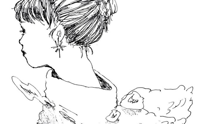 シールにする子 
#drawing #illustration #girl