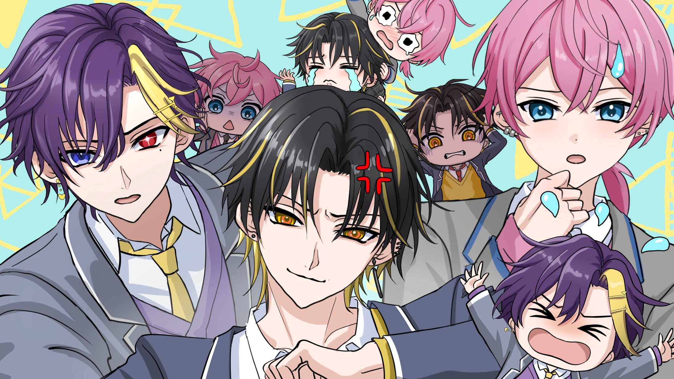 【仕事絵】STPR新ユニットばかまじ様ショートアニメ用イラスト-1