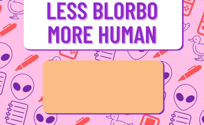 Less Blorbo More Human title screen 
