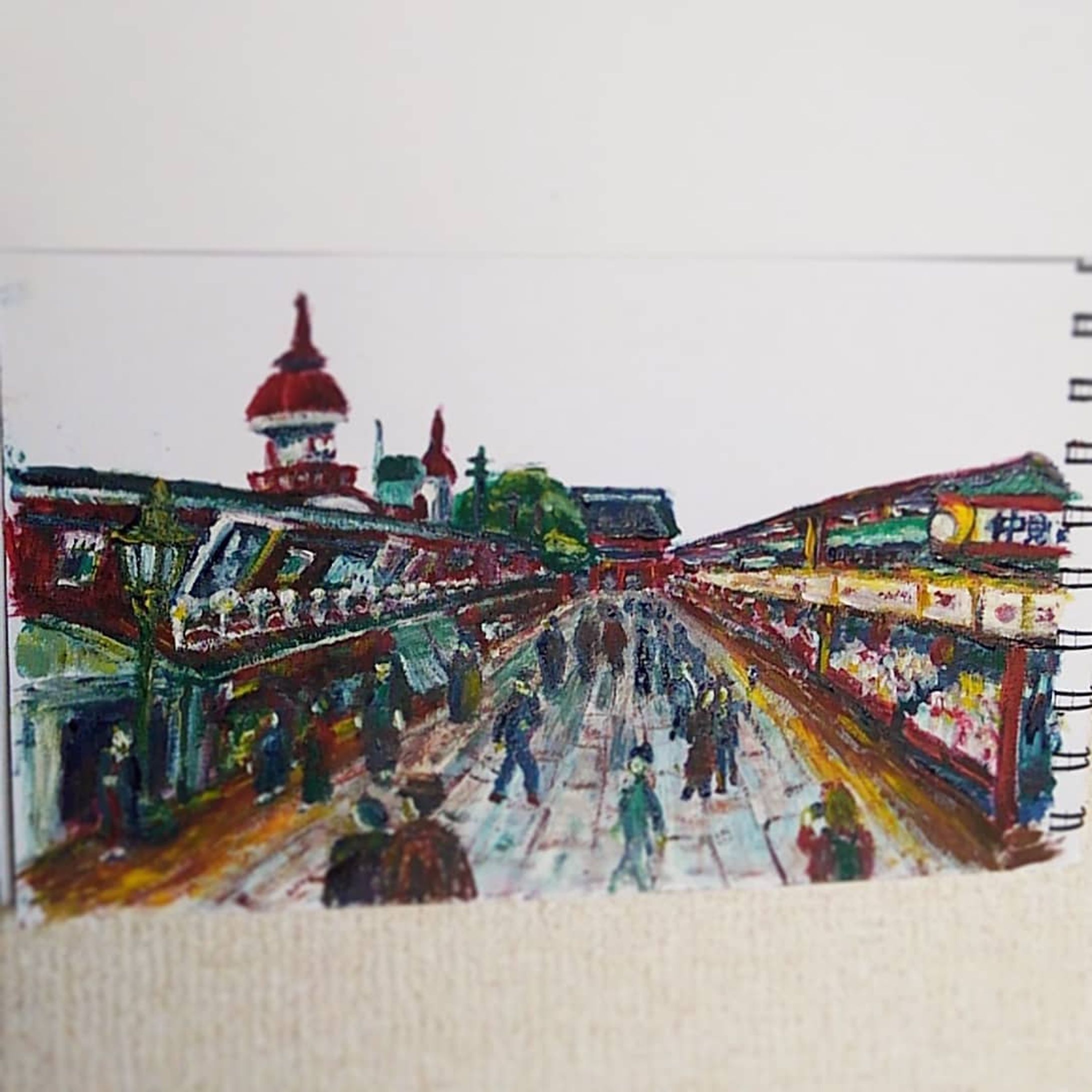 #今日は #浅草仲見世記念日
左 #明治 
右 #平成 
#asakusa #nakamise
#tokyo
◆
#今日は何の日
#whatistoday
#drawing #art 
#illustration
#一日一絵
#一発描き 
#下書きなし
#ctrlzの効かない世界-1