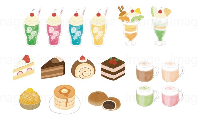 スイーツやドリンクのイラスト