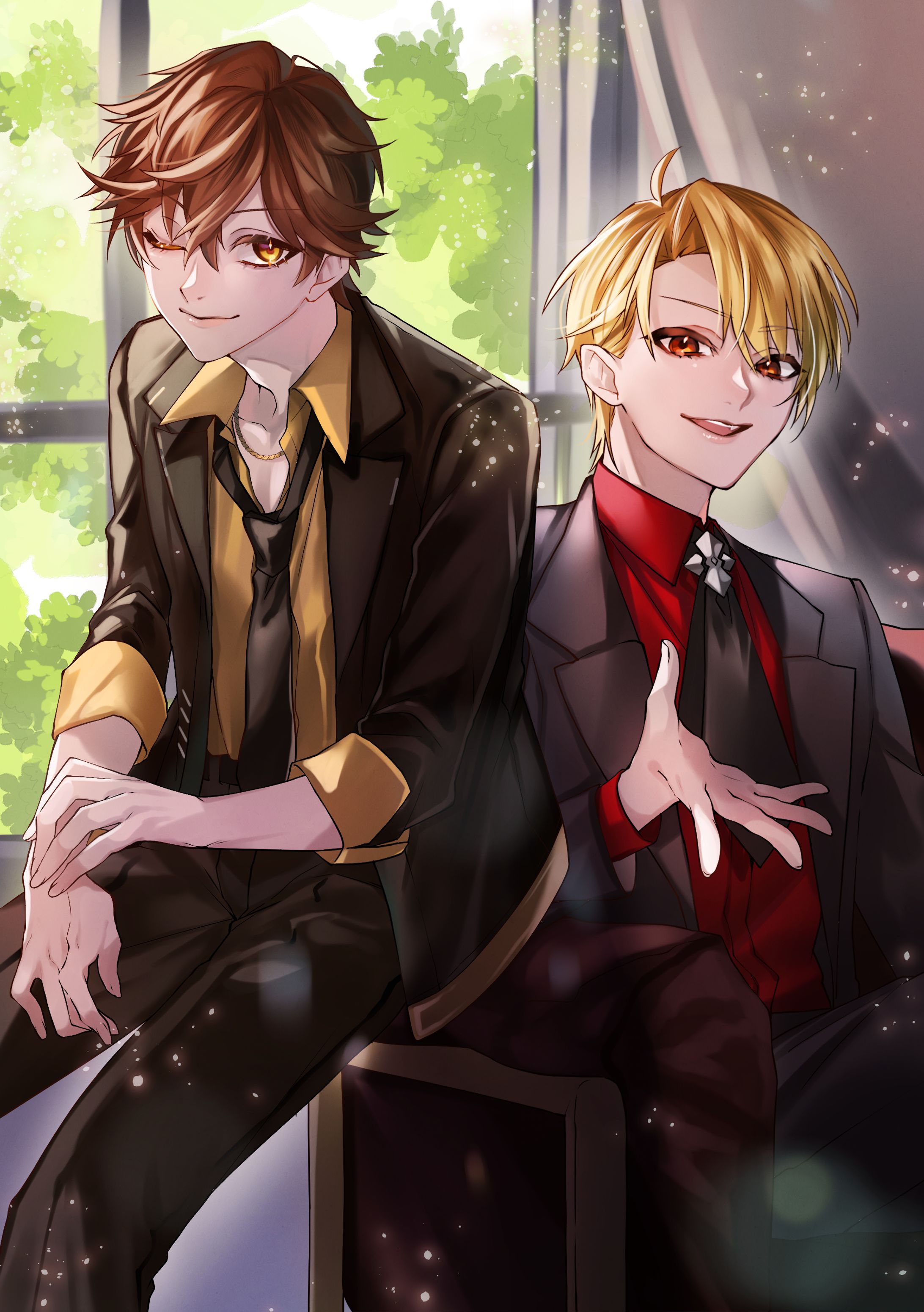 神代遊夜様、八十玲寺様　半年記念イラスト-1