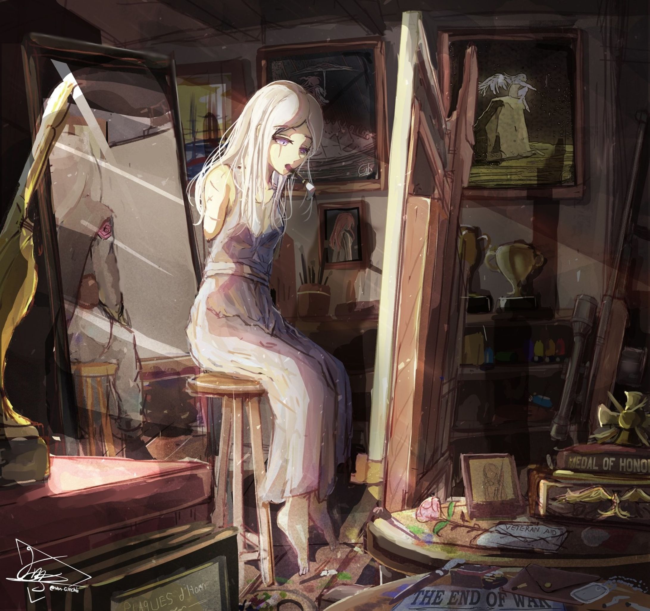 "I just wanted to be an Artist..."
.
.
#art #illustration #oc #originalillustration #girl #animegirl-1