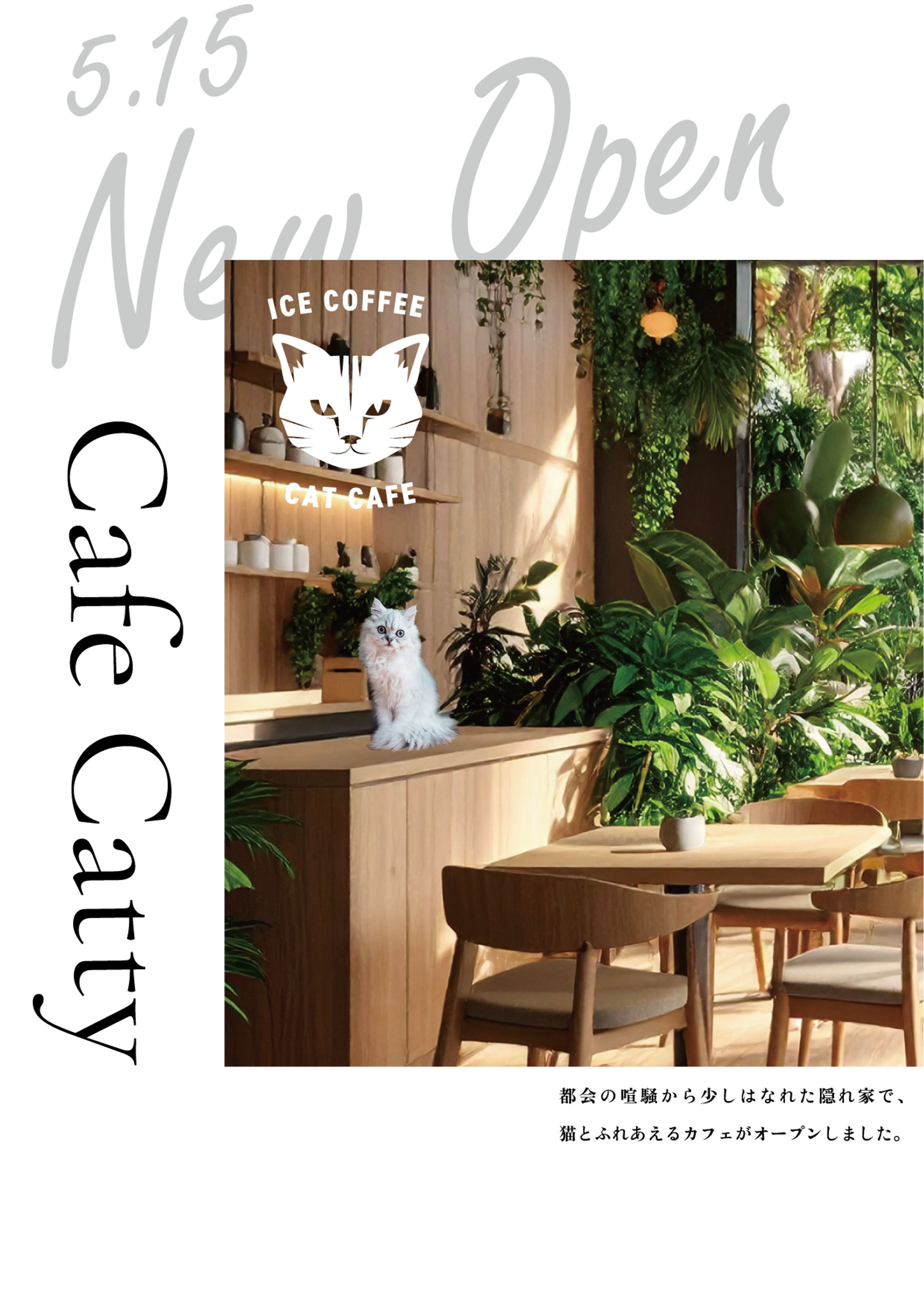 デザイントースト　課題１３　ネコカフェフライヤーC案②前面・裏面-1