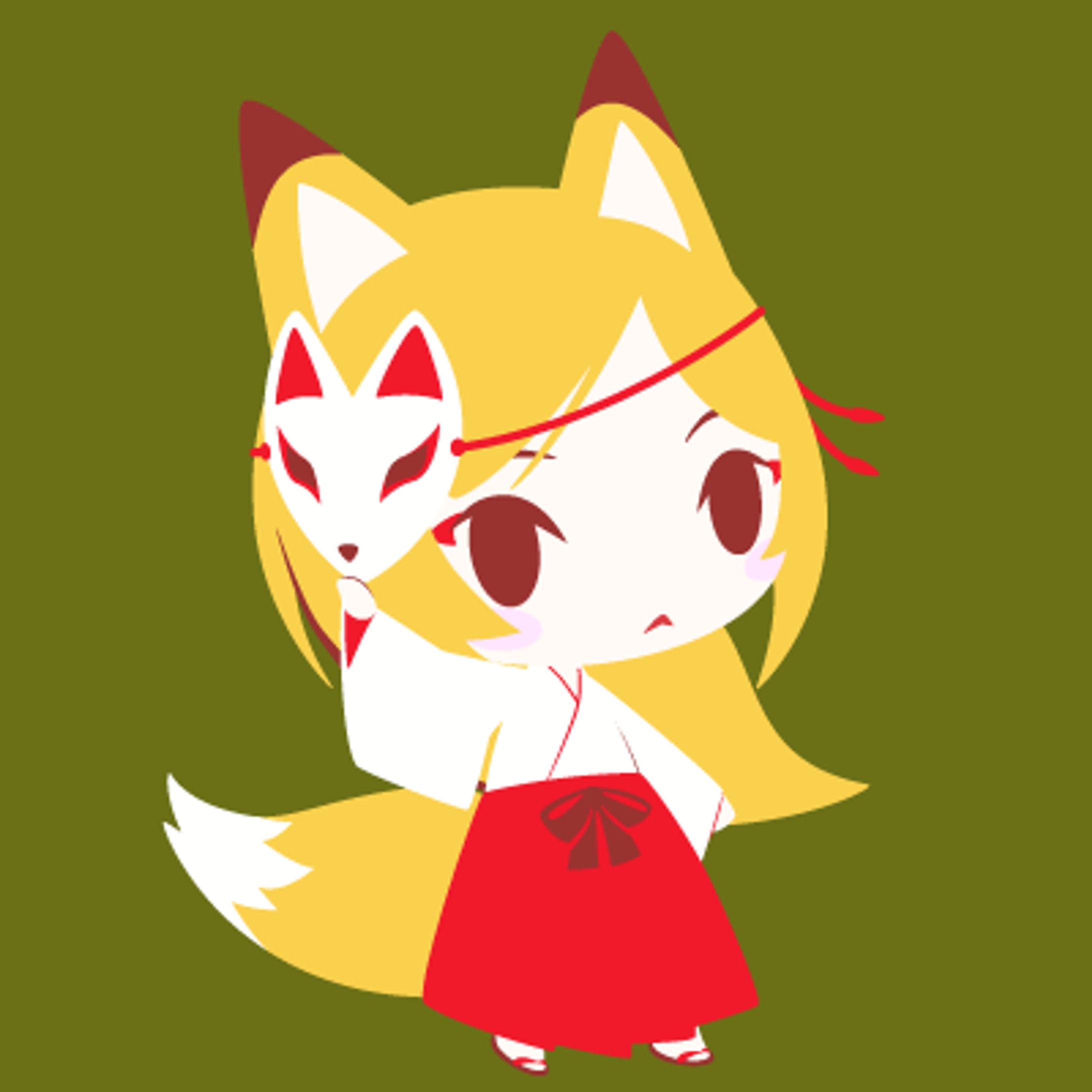 キツネの擬人化アイコン(女)-1