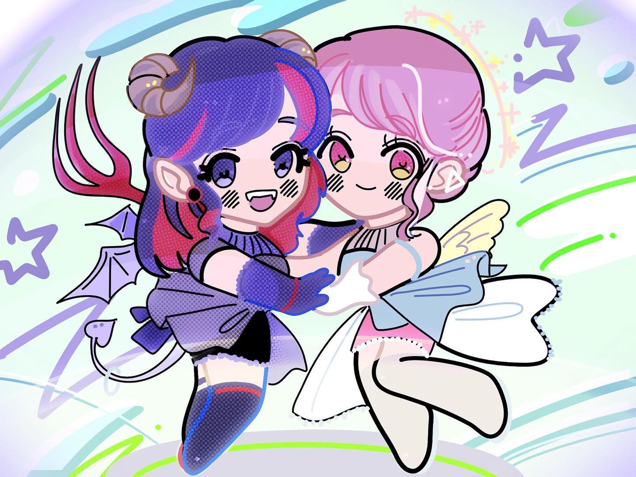 👿👼

#イラスト
#イラストレーター
#イラストグラム#일러스트 #드로잉 #그림스타그램 #그림#그림일기 #손그림#illustrate #illustration #cuteillustration #dailycreating #art #cuteart #painting #paint #procreate #artwork #illust-1
