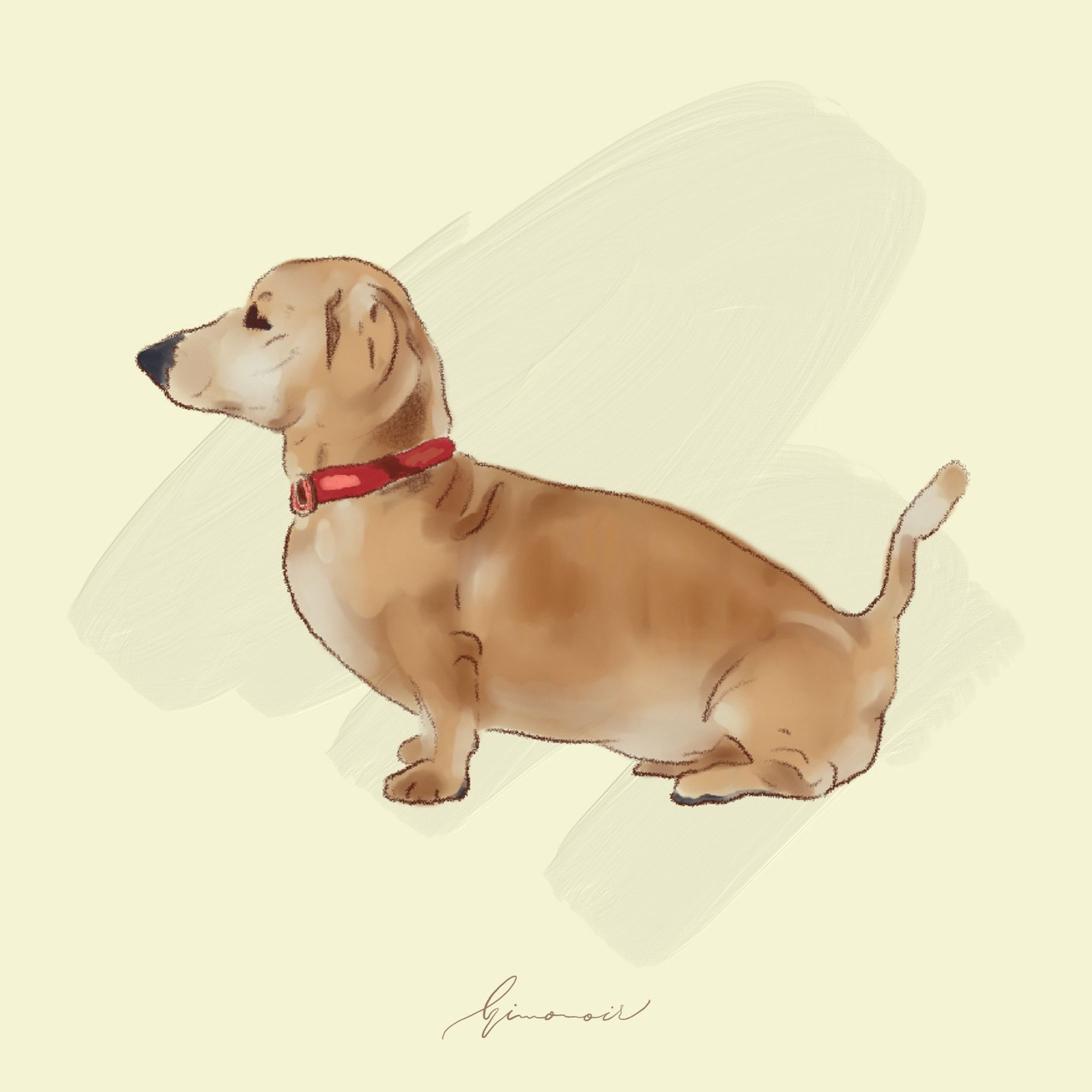 ・
I can wait.

これもprocreateの練習に半年くらい前に描いたもの。

短い足がかわいい😇

#art #drawing #adobefresco #chill #relax #illustration #nft #dog #dachshund #picturebook #おしゃれ #イラスト #絵本 #挿絵 #装画 #犬 #ダックスフンド #絵本制作中 #間に合うか な #間に合わせよう！-1