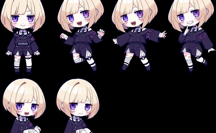 万咲様デフォルメキャラクターイラスト
