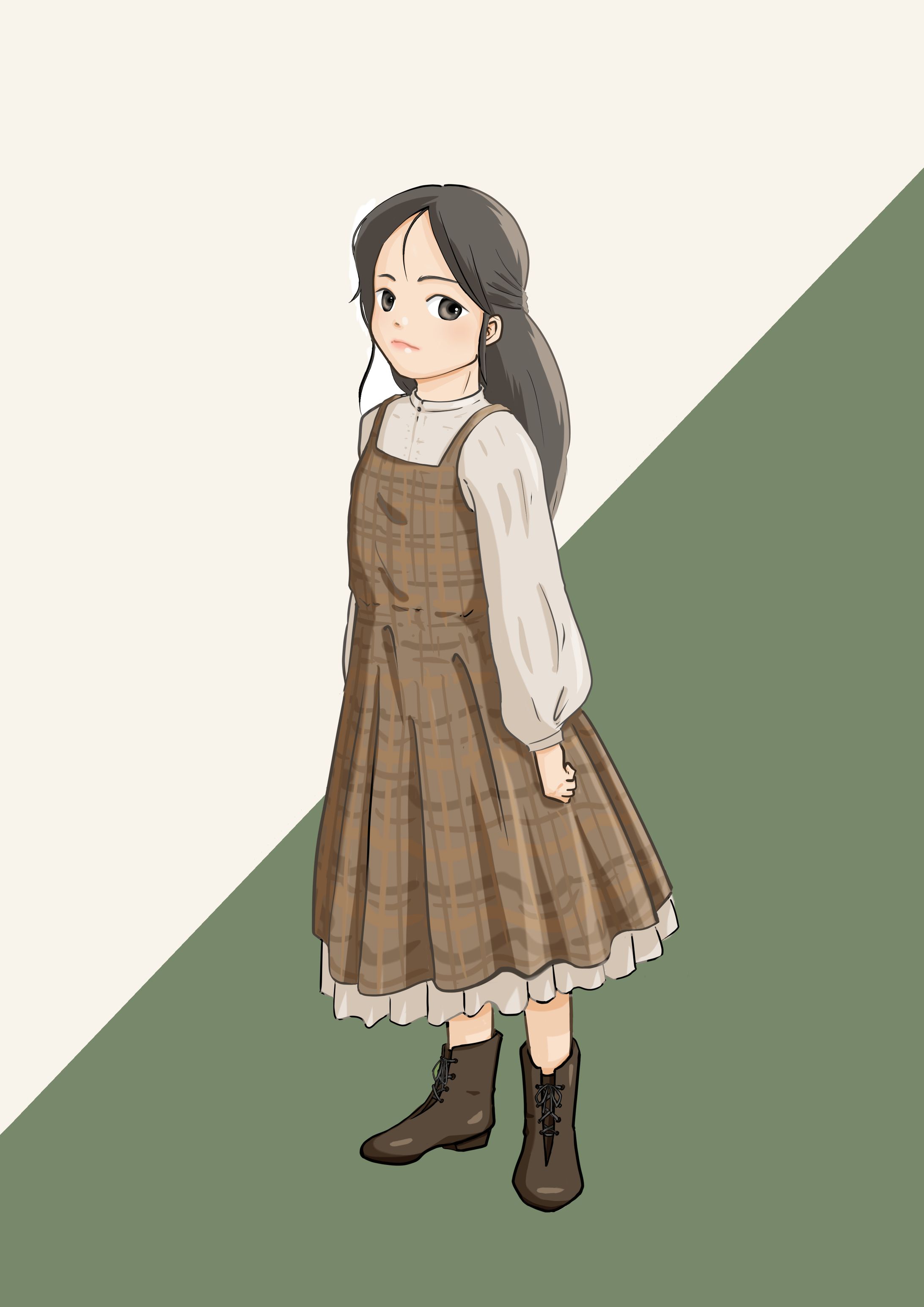 ジャンパースカートの少女-1
