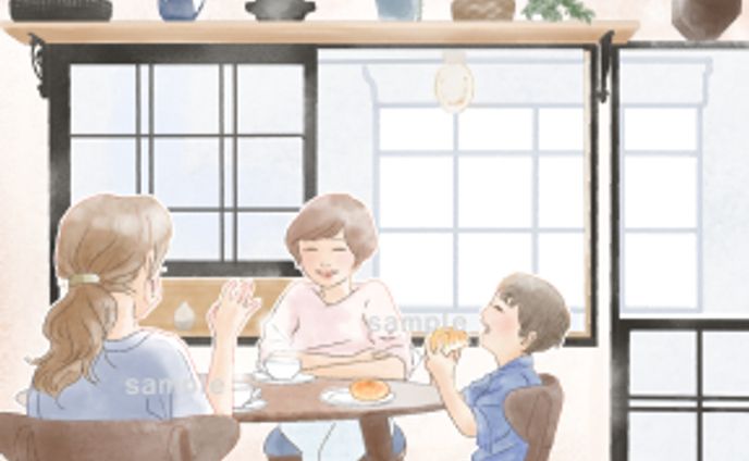 パン屋（水彩2枚）