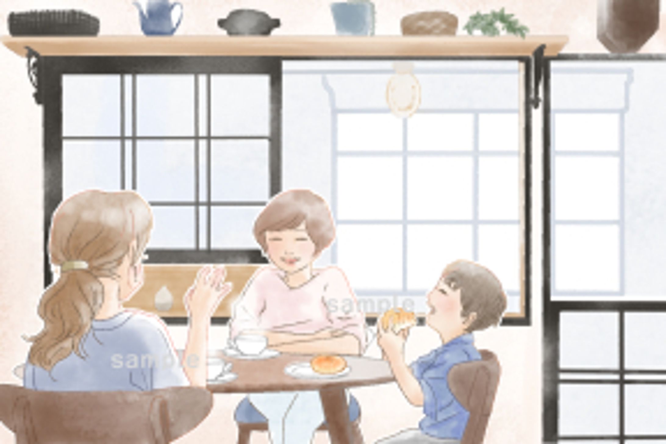 パン屋（水彩2枚）-1