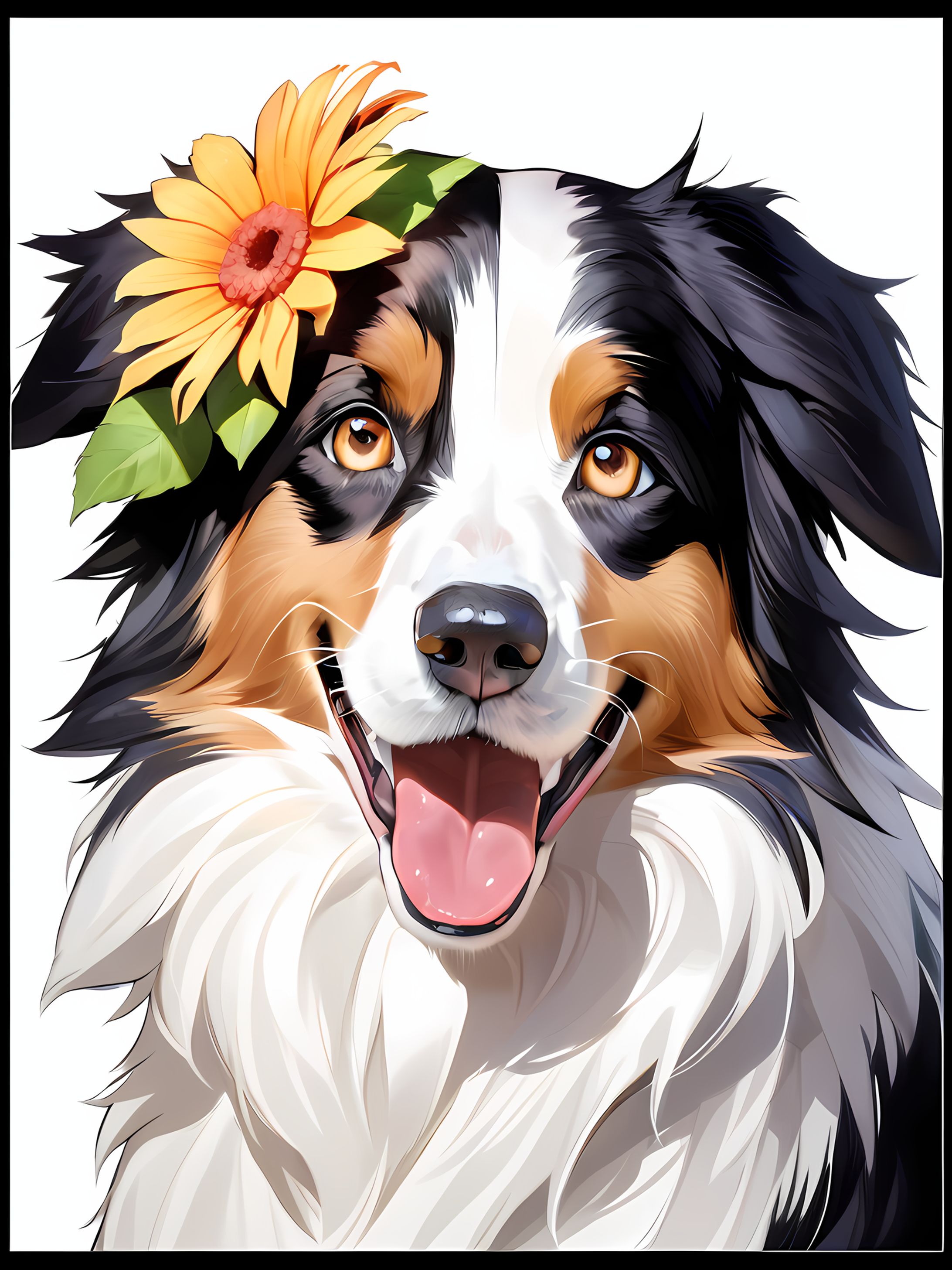50 「犬と花」-1