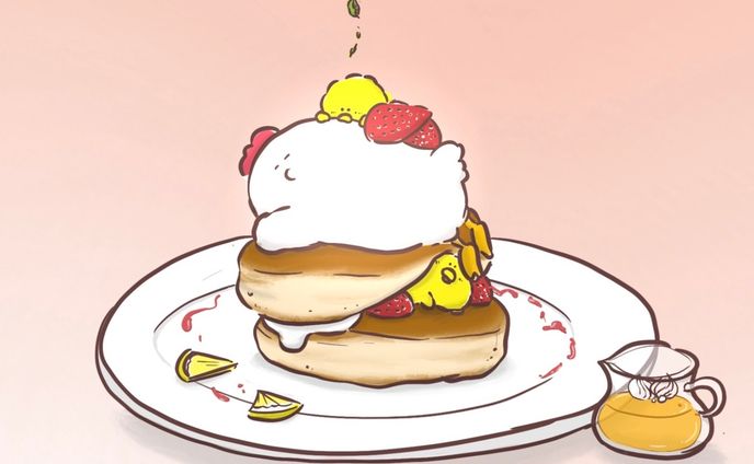 ひよことにわとりとパンケーキ