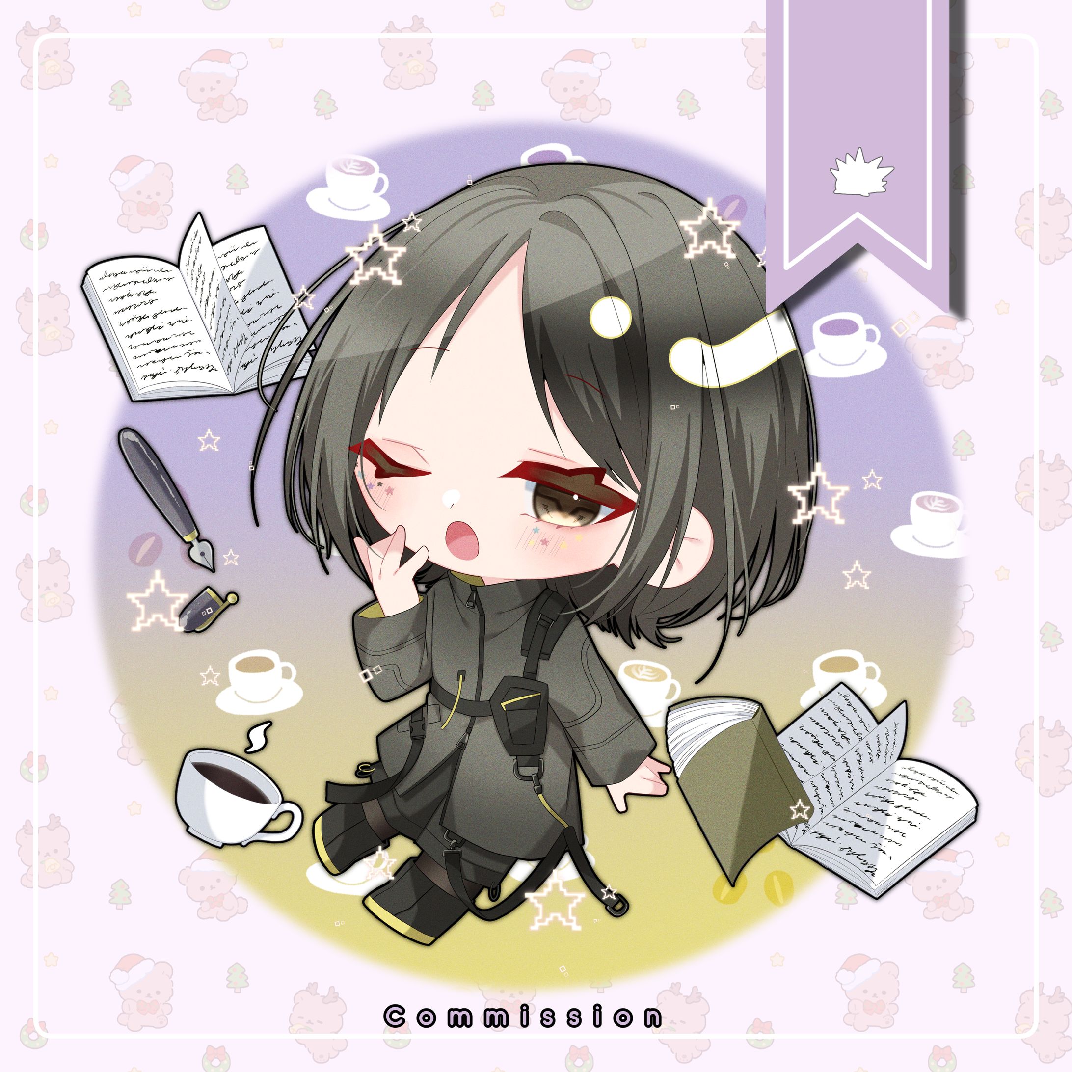 【津雲ゆう様】SDイラスト　‐　背景小物付-1