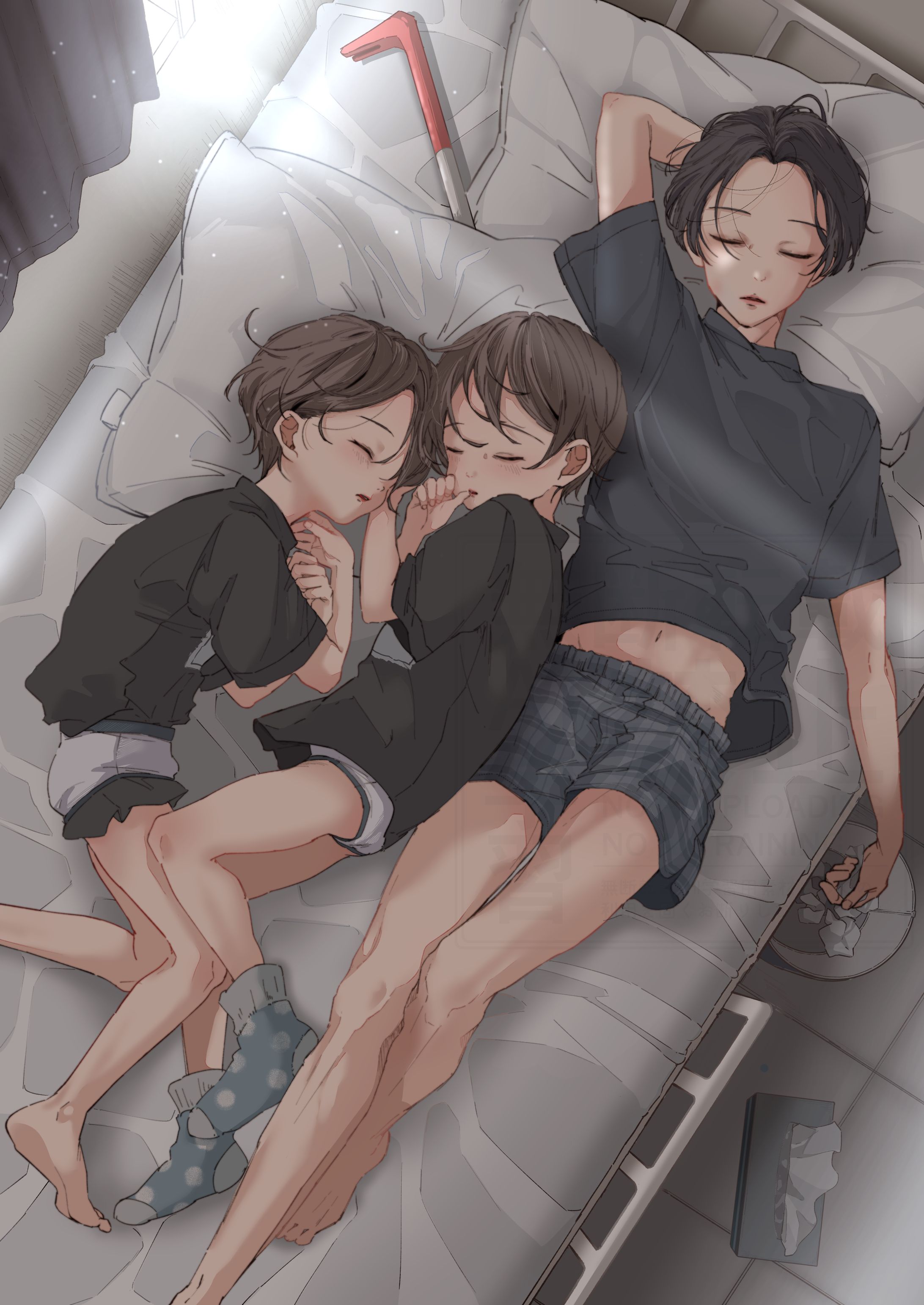 三兄弟の就寝-1