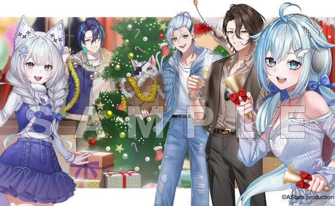 Commission illustration『Christmas Love』- Stray Kids Covered by ‪‪ICE SHIRAKOI / Rion Chitose / Aki Masamune / Yukito Hoshitoki / Zia Slyph