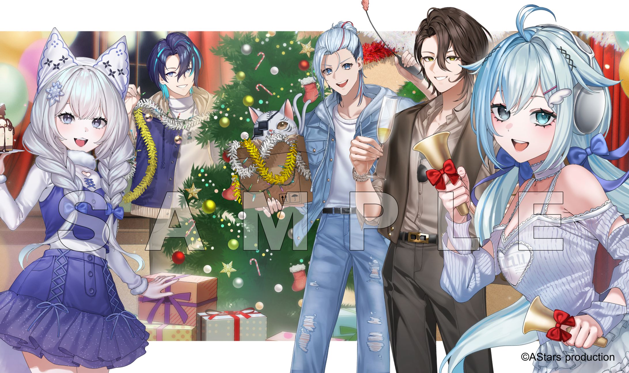 Commission illustration『Christmas Love』- Stray Kids Covered by ‪‪ICE SHIRAKOI / Rion Chitose / Aki Masamune / Yukito Hoshitoki / Zia Slyph-1