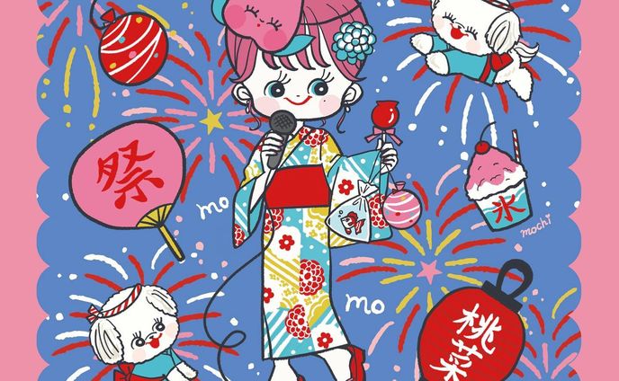 女優歌手／桃菜さんの夏のライブグッズ用のイラスト（2023）