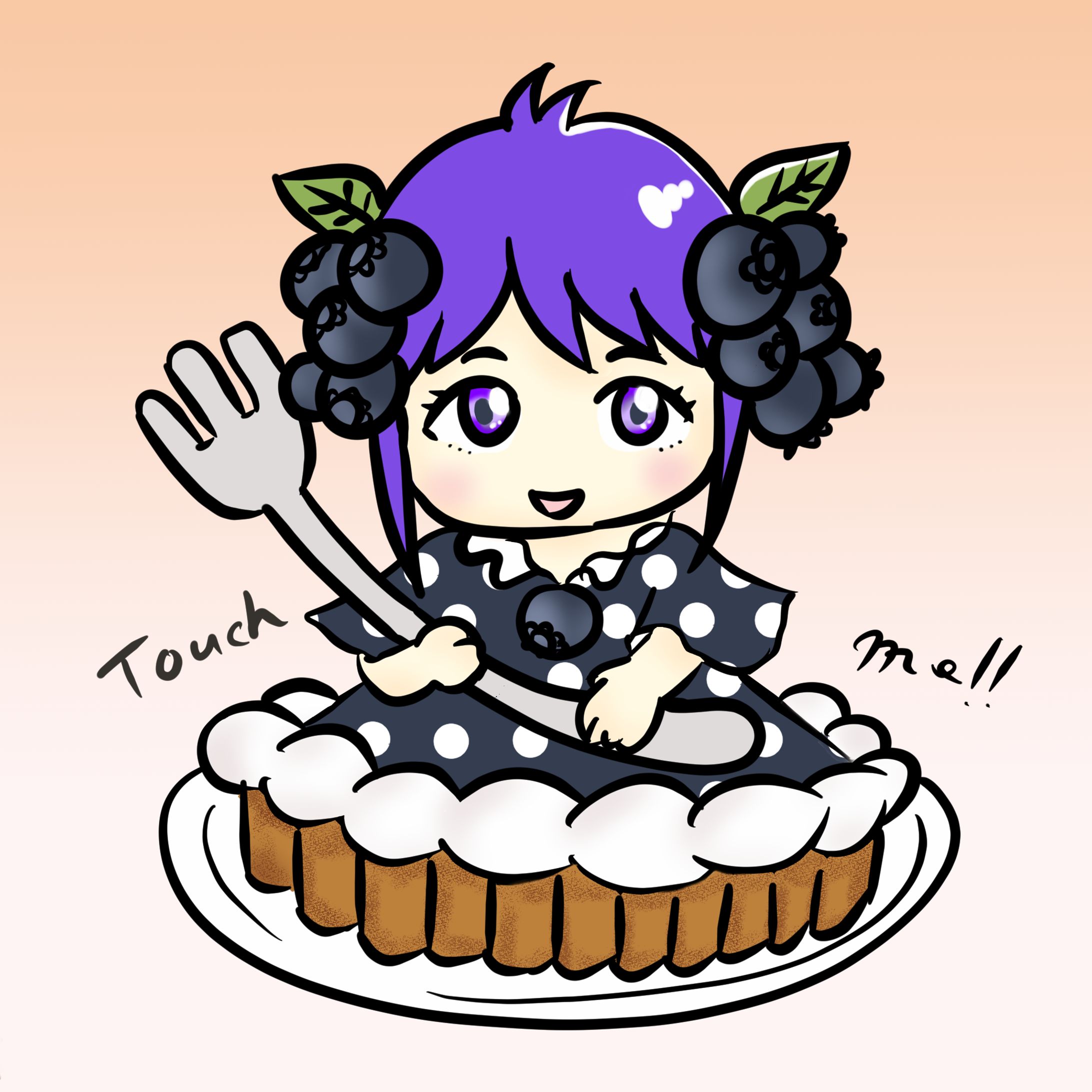 ブルーベリータルトちゃん(キーホルダー用イラスト提供)-1