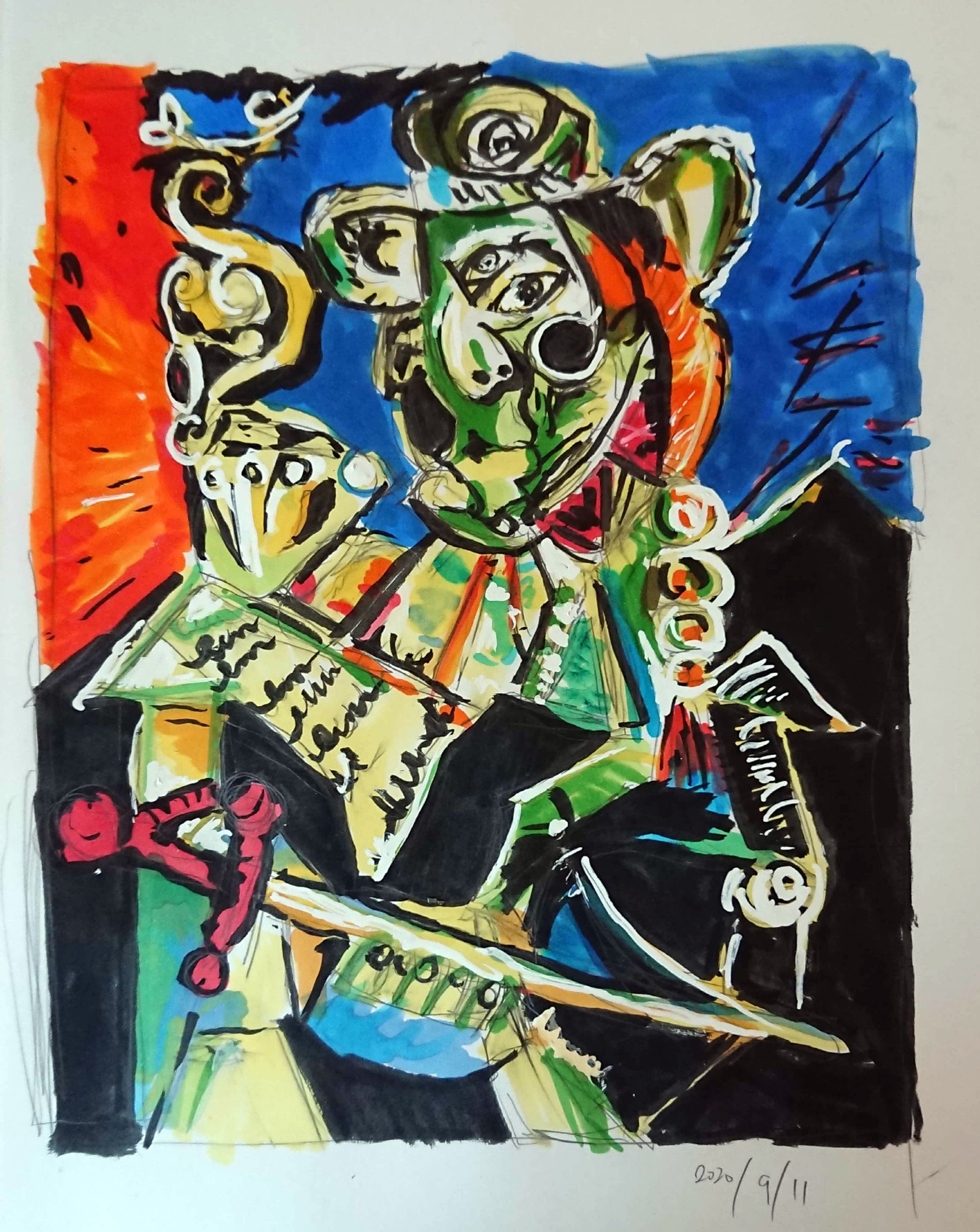 模写　Pablo PICASSO　「Cavalier With Pipe」　2020.9.11-1