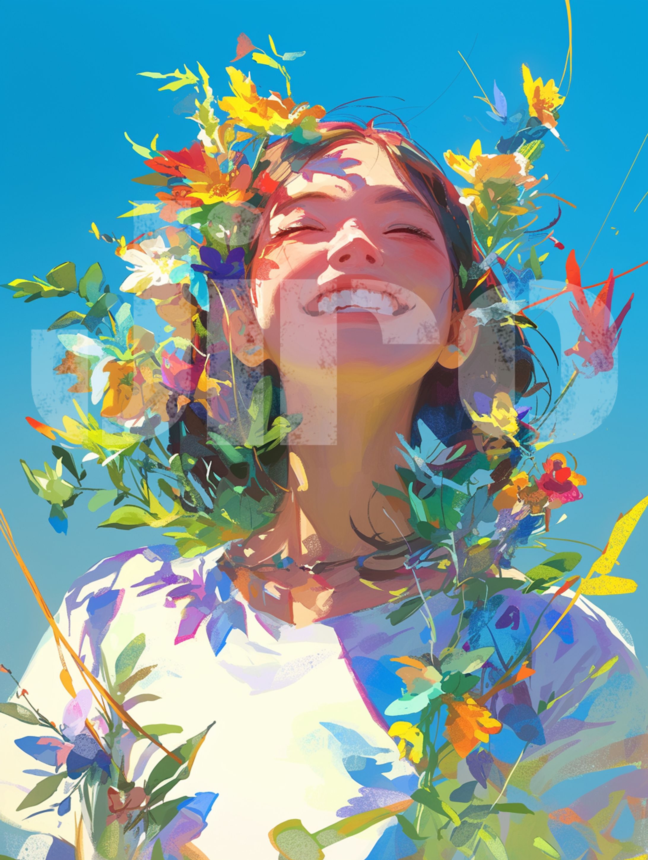 Girl with a bursting smile-1