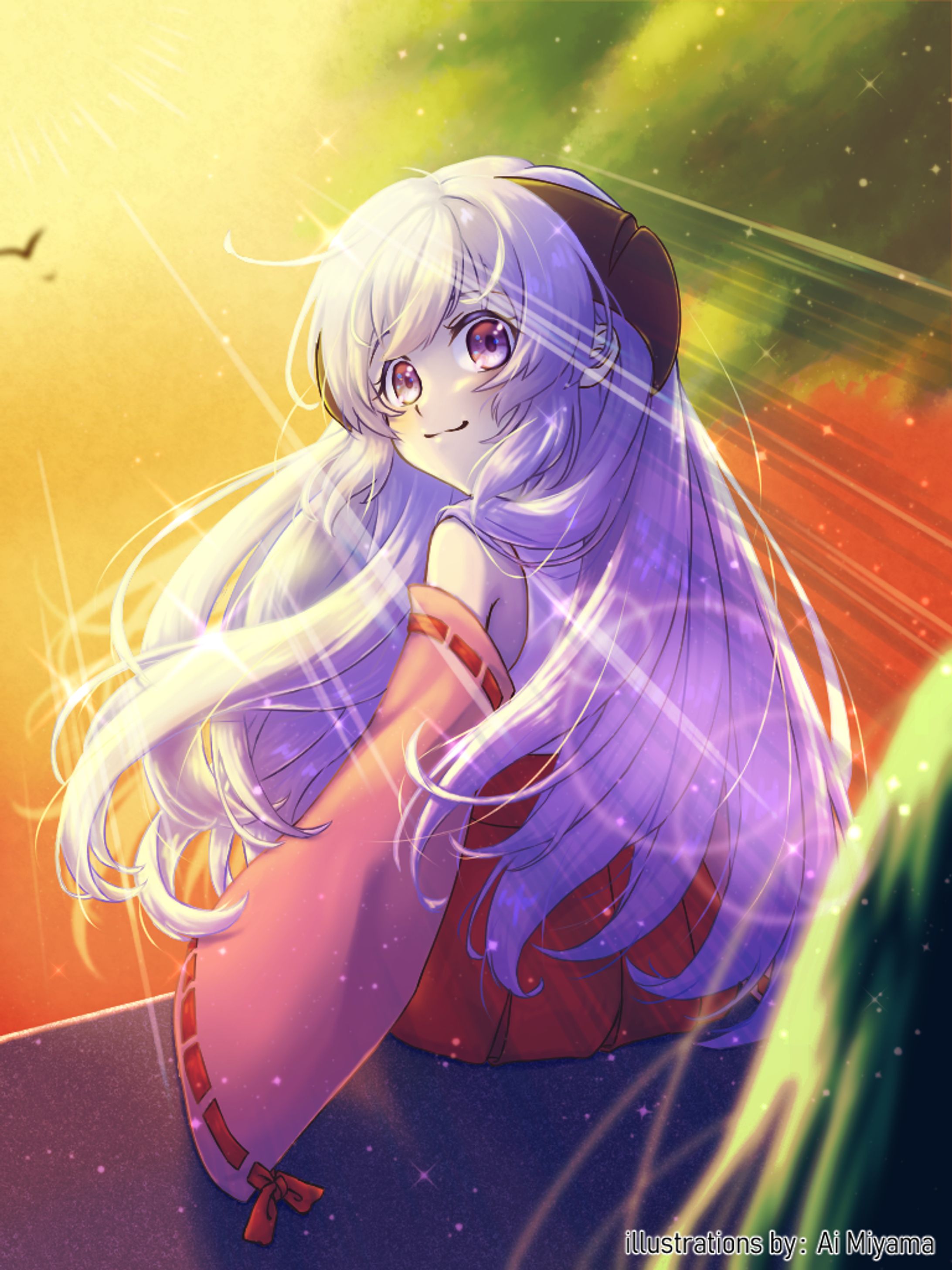 夕焼けと羽入-1