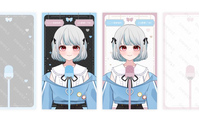 OVERLAY┊︎シンプルキュートな縦型配信画面【BOOTH汎用素材】