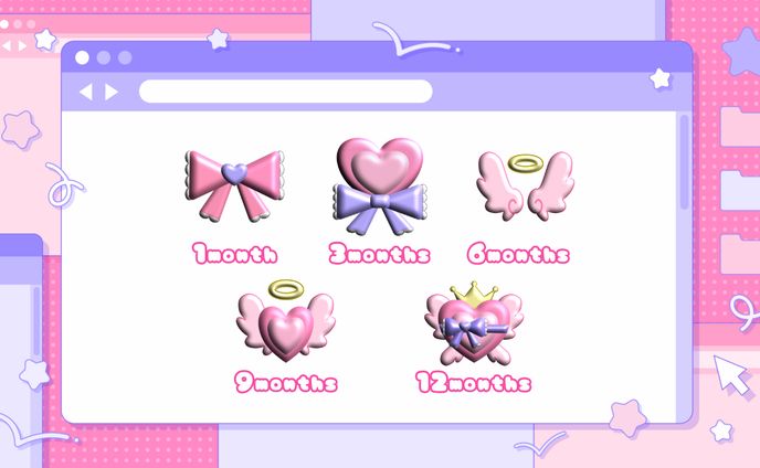 ＜実績公開＞天使ももあ様　Twitch　3D　サブスクバッジ　ご依頼