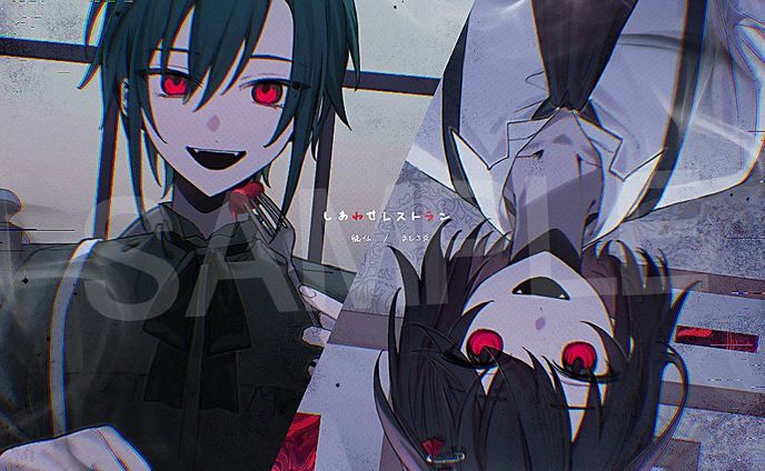 【お仕事】緑仙&ましろ 様『しあわせレストラン』歌ってみたイラスト