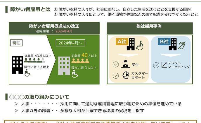 【案件】PPT作成 - 障害者雇用について