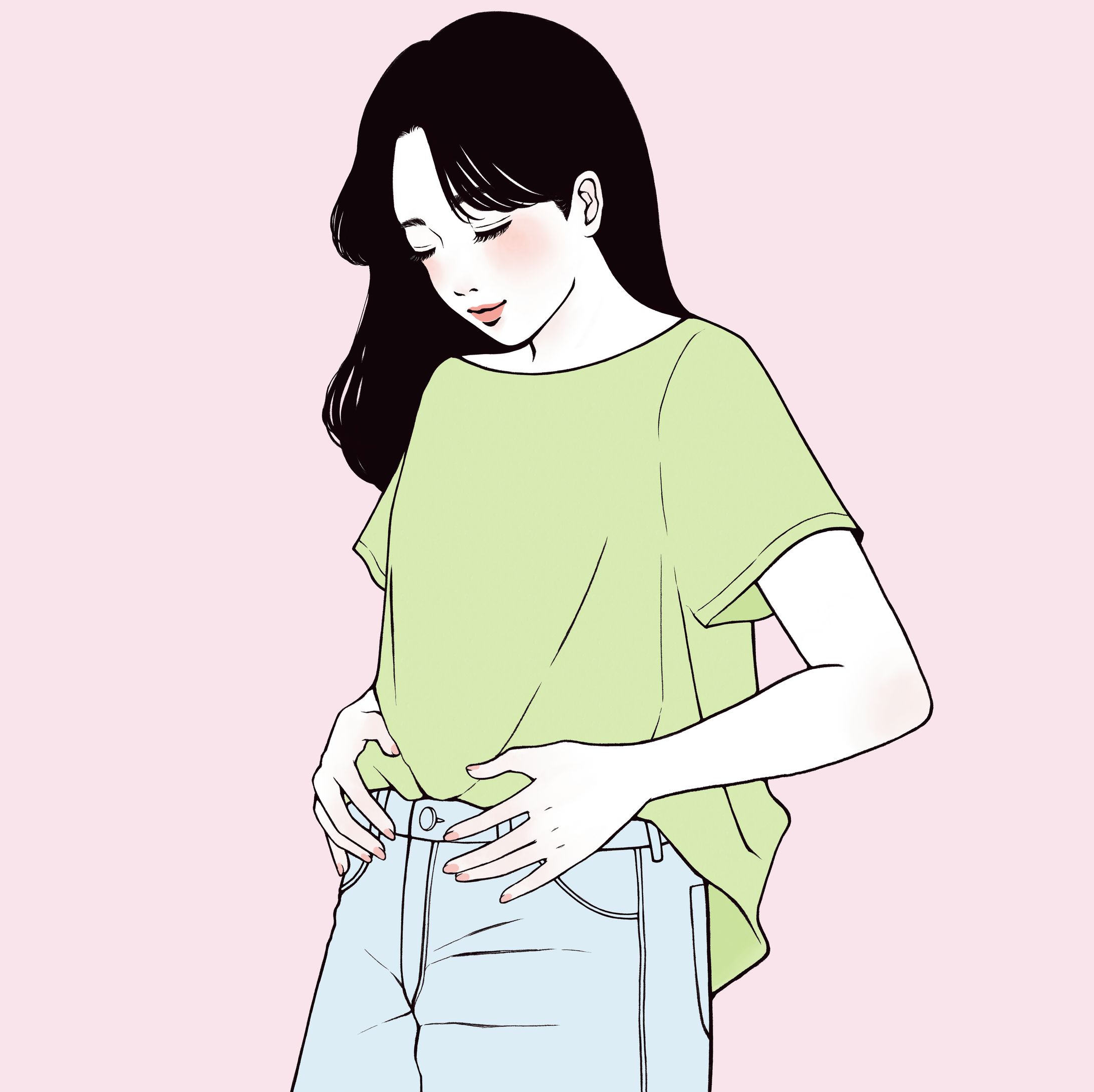 花王めぐりズム 蒸気の温熱シート 販促イラスト-1