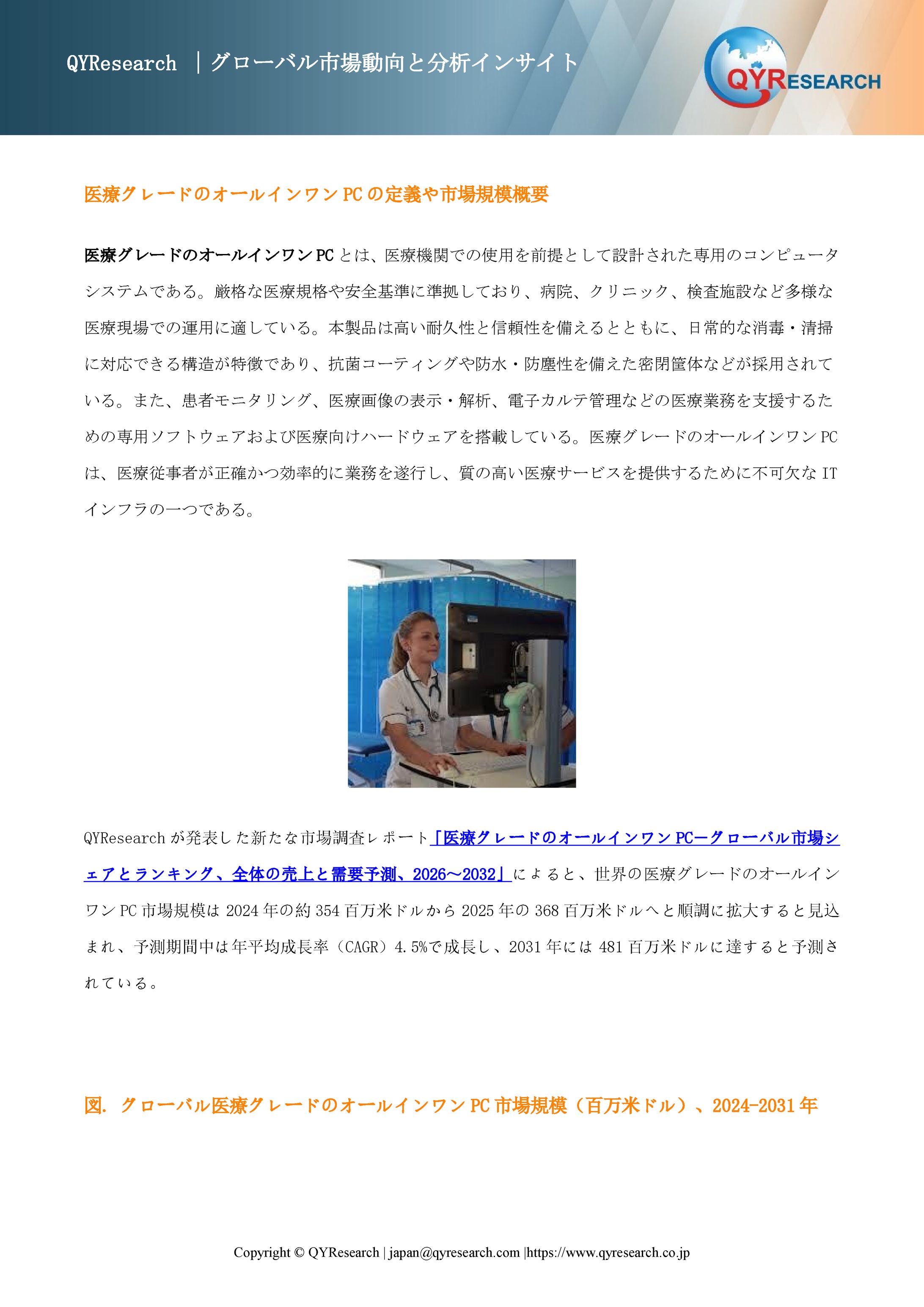 世界の医療グレードのオールインワン PC需給バランス：生産量、販売量、価格変動の影響分析2026 QYResearch-1