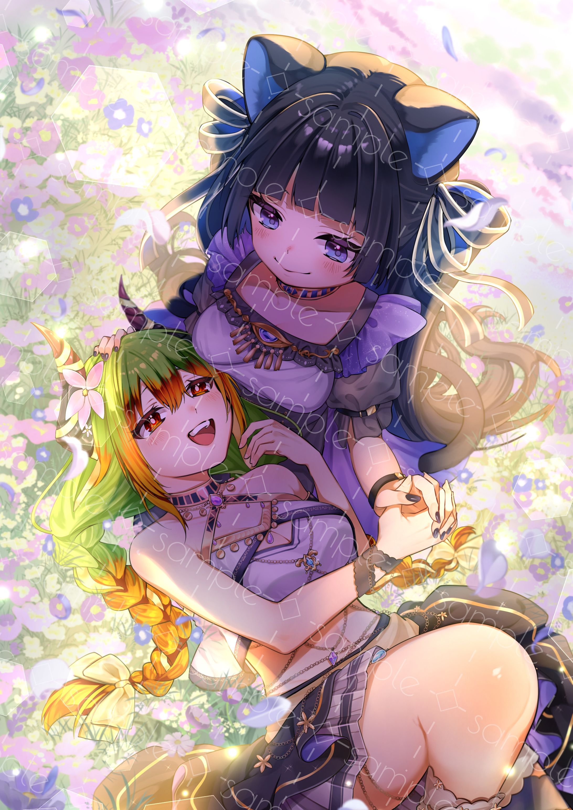 メルネ・アスフォデル様、闇蘭美レム様/1枚絵-1