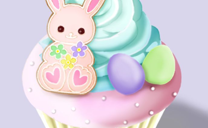 パステルカラーカップケーキ