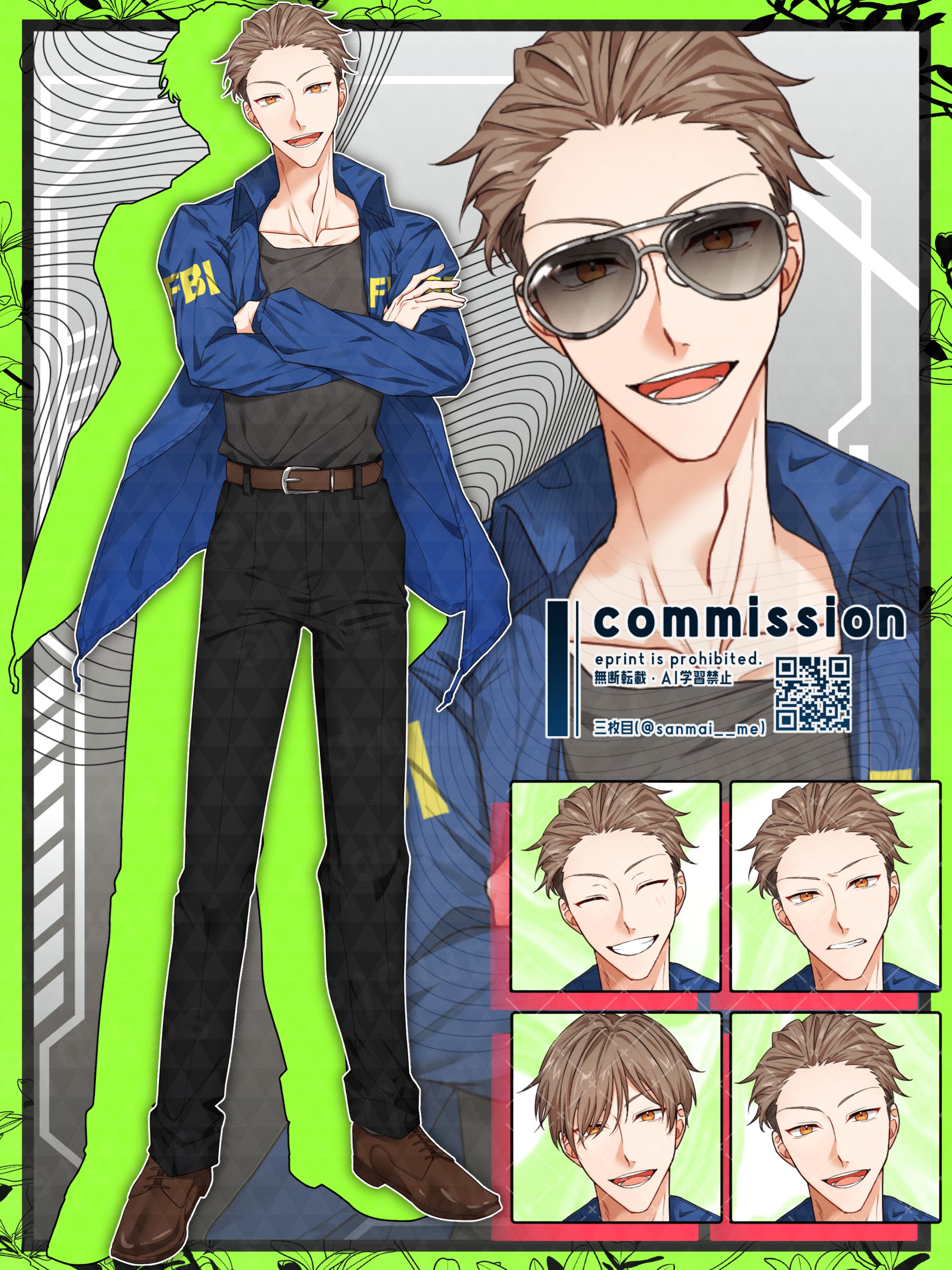 【ご依頼】TRPG立ち絵+表情/髪型/小物差分-1