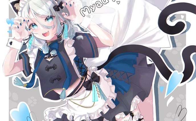 イラスト(aiメイン)、白髪