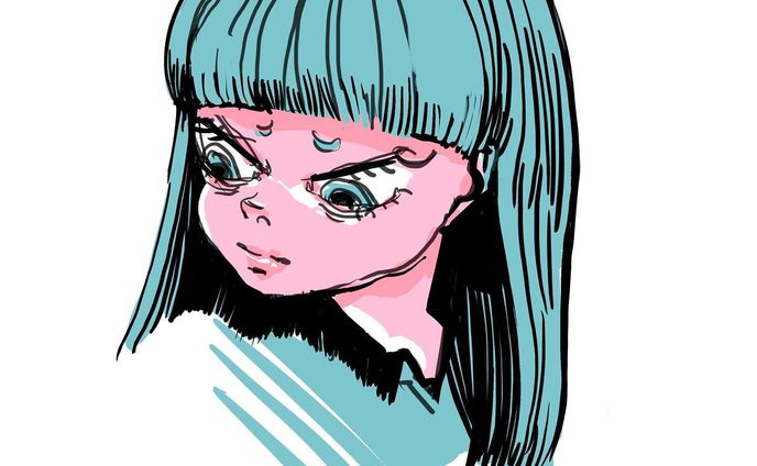#イラスト #イラストレーター #illustration #illustrator #女の子イラスト #青春 #ファッション #fashion #プロクリエイト #デザイン #art #絵 #青髪 #いいね返し #イラストグラム