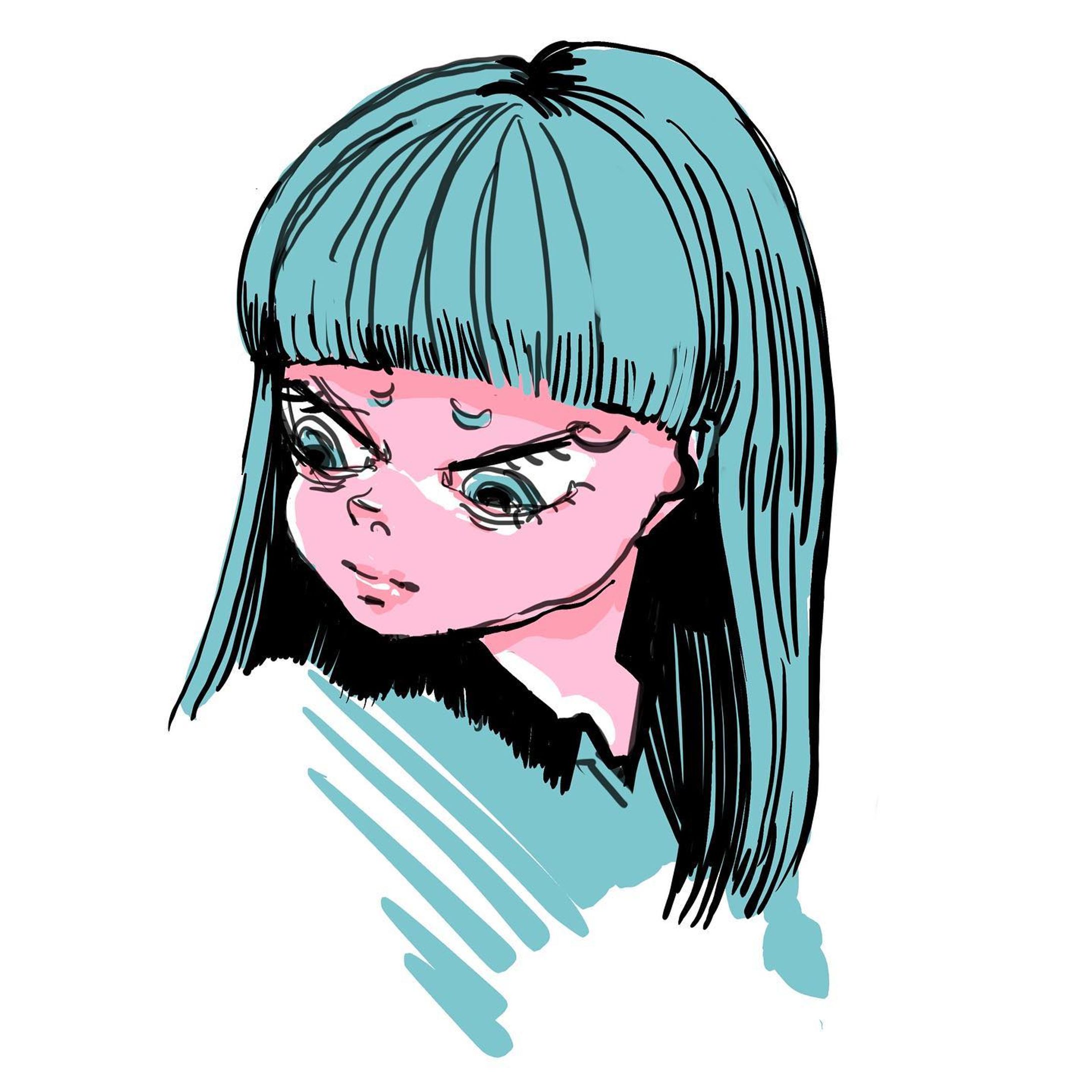 #イラスト #イラストレーター #illustration #illustrator #女の子イラスト #青春 #ファッション #fashion #プロクリエイト #デザイン #art #絵 #青髪 #いいね返し #イラストグラム-1