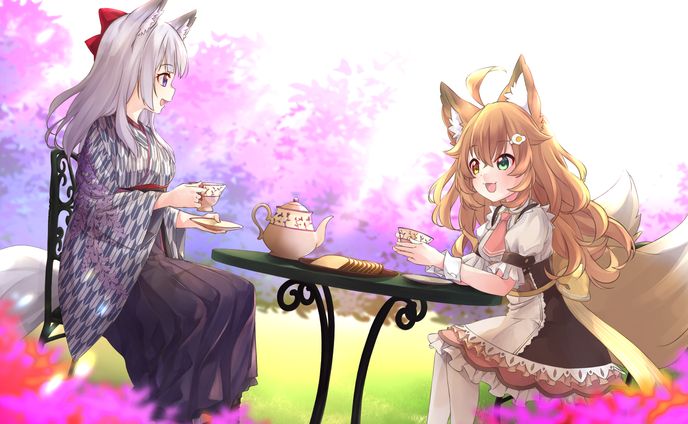 狐乃崎紫織　柊狐福様　コラボイラスト