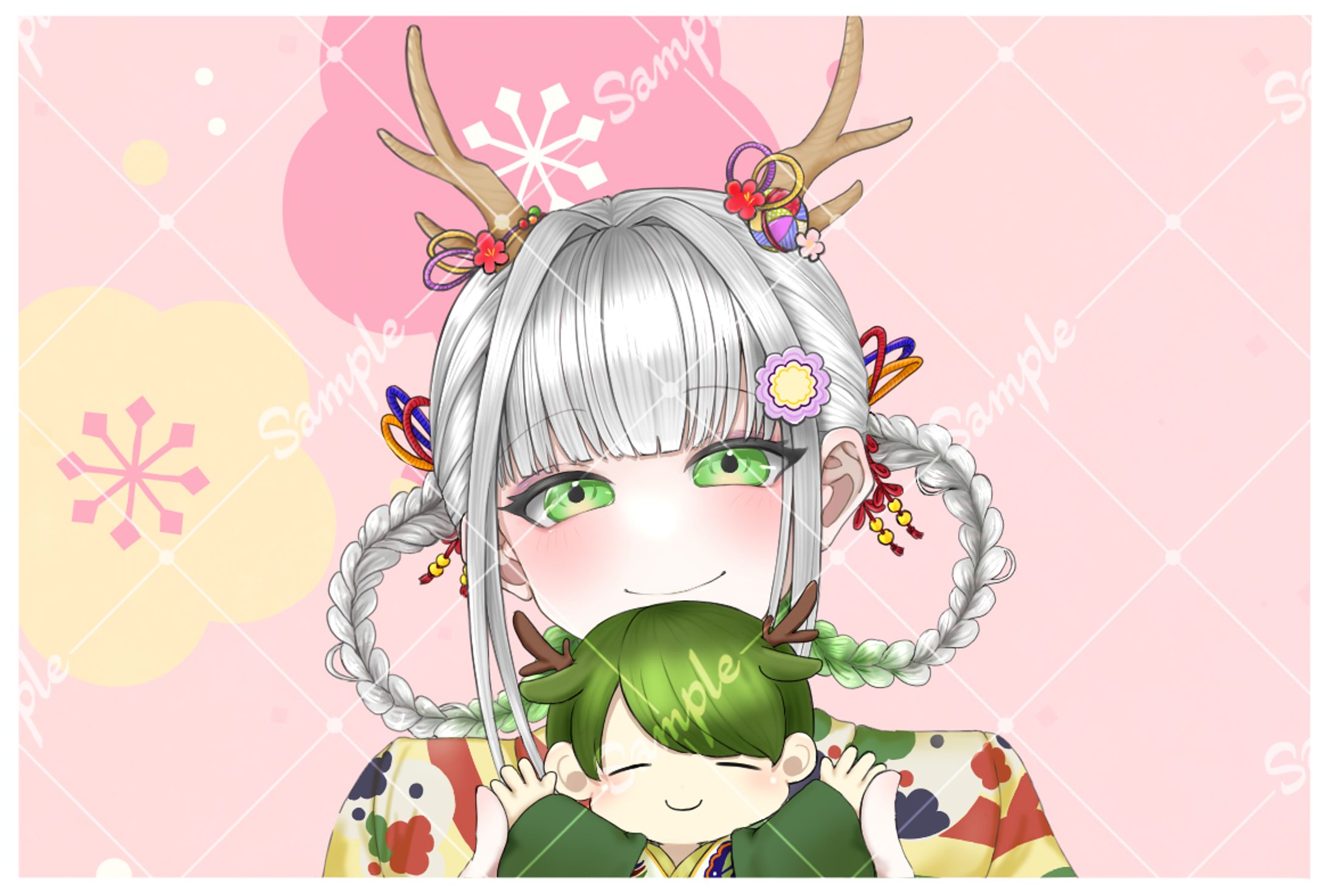 1枚絵　お正月-1